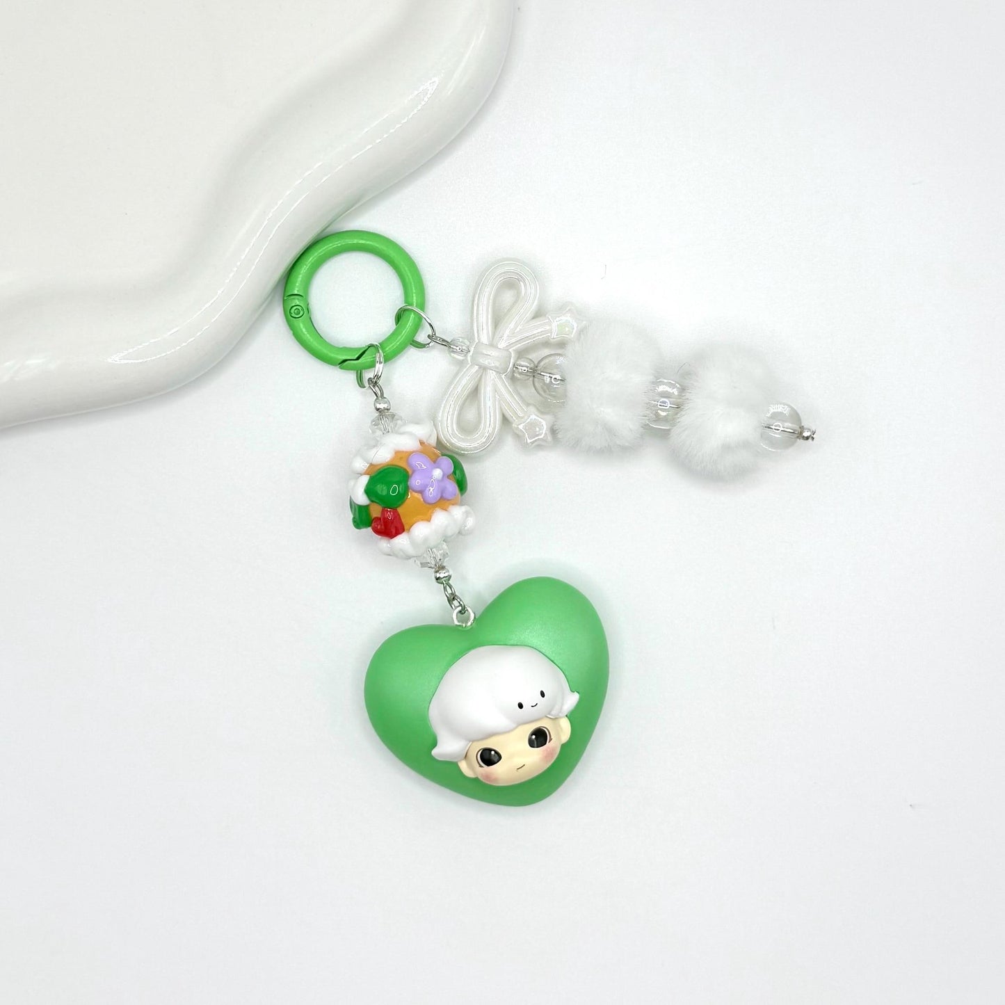 Dimoo Heart Mini Figure Double Strands Keychain | Bag Charm