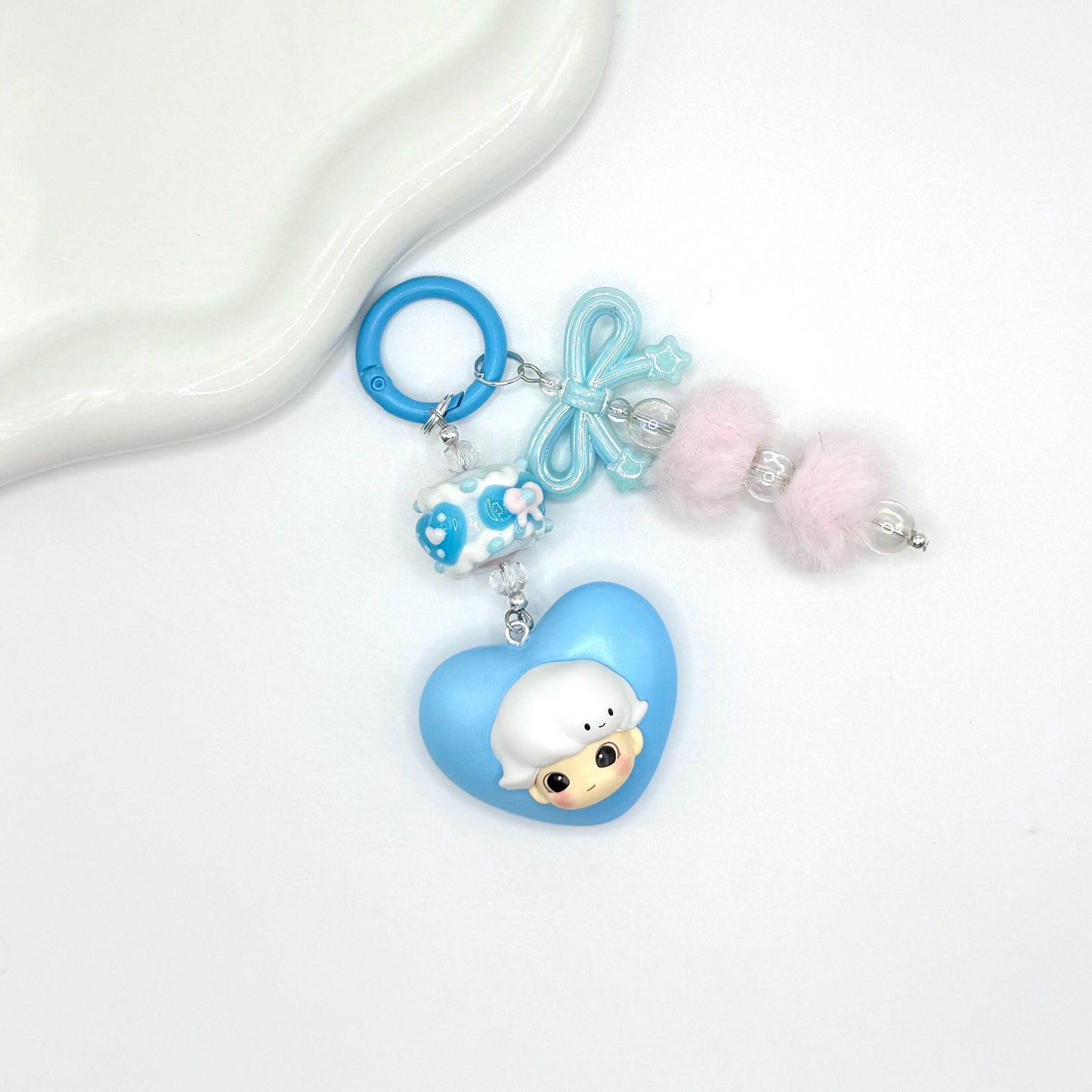 Dimoo Heart Mini Figure Double Strands Keychain | Bag Charm