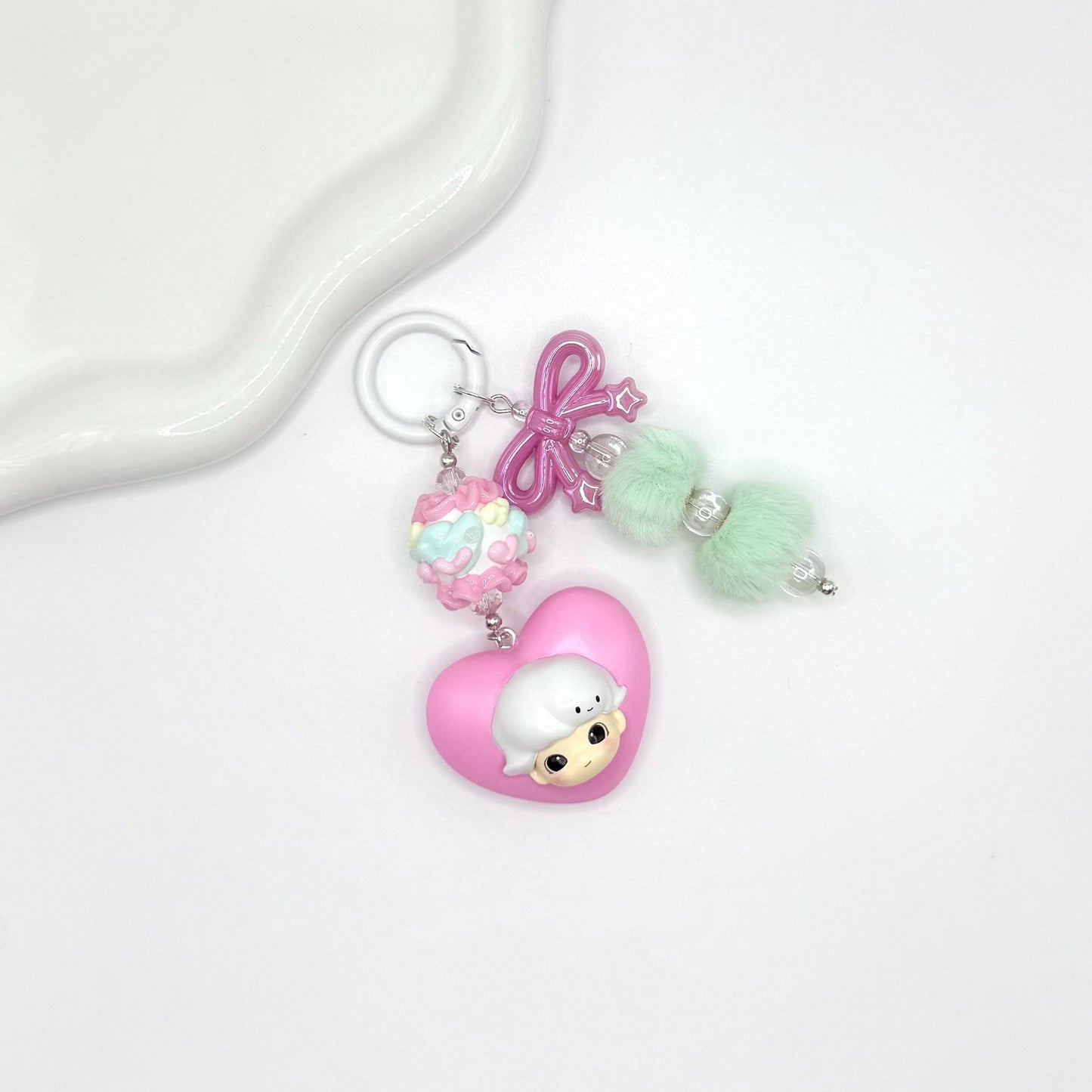 Dimoo Heart Mini Figure Double Strands Keychain | Bag Charm