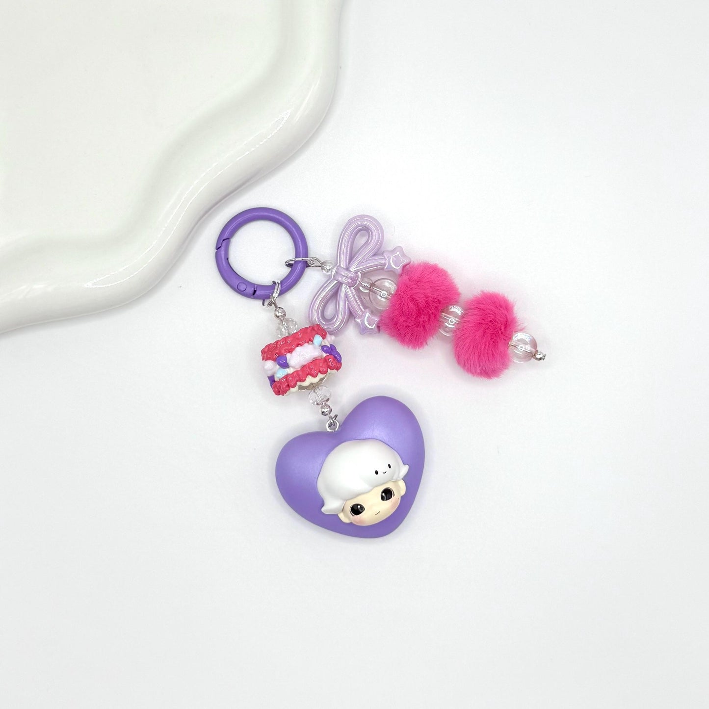 Dimoo Heart Mini Figure Double Strands Keychain | Bag Charm