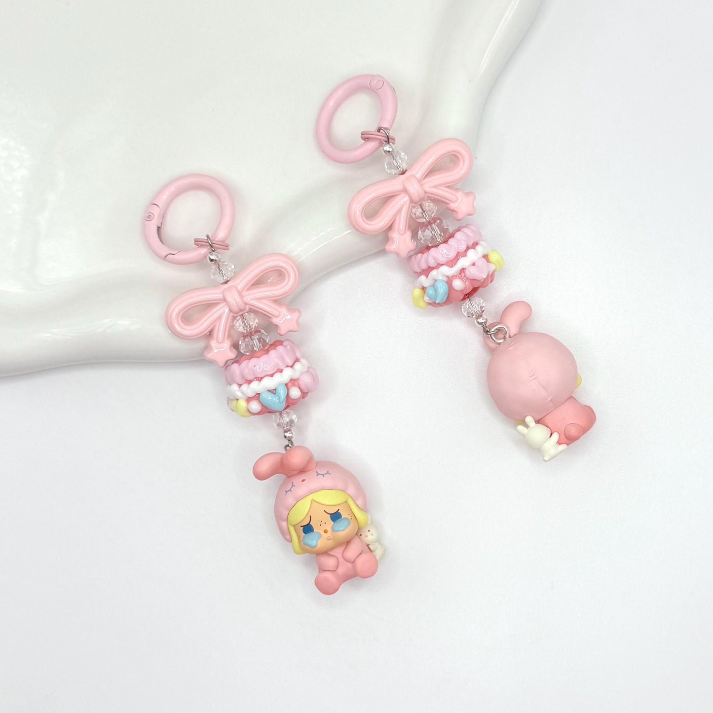 Pajama Party Series Authentic Pop Bean Hand Painted Bead Keychain | Bag charm | Phone charm | Handmade Beads | Popmart Bead