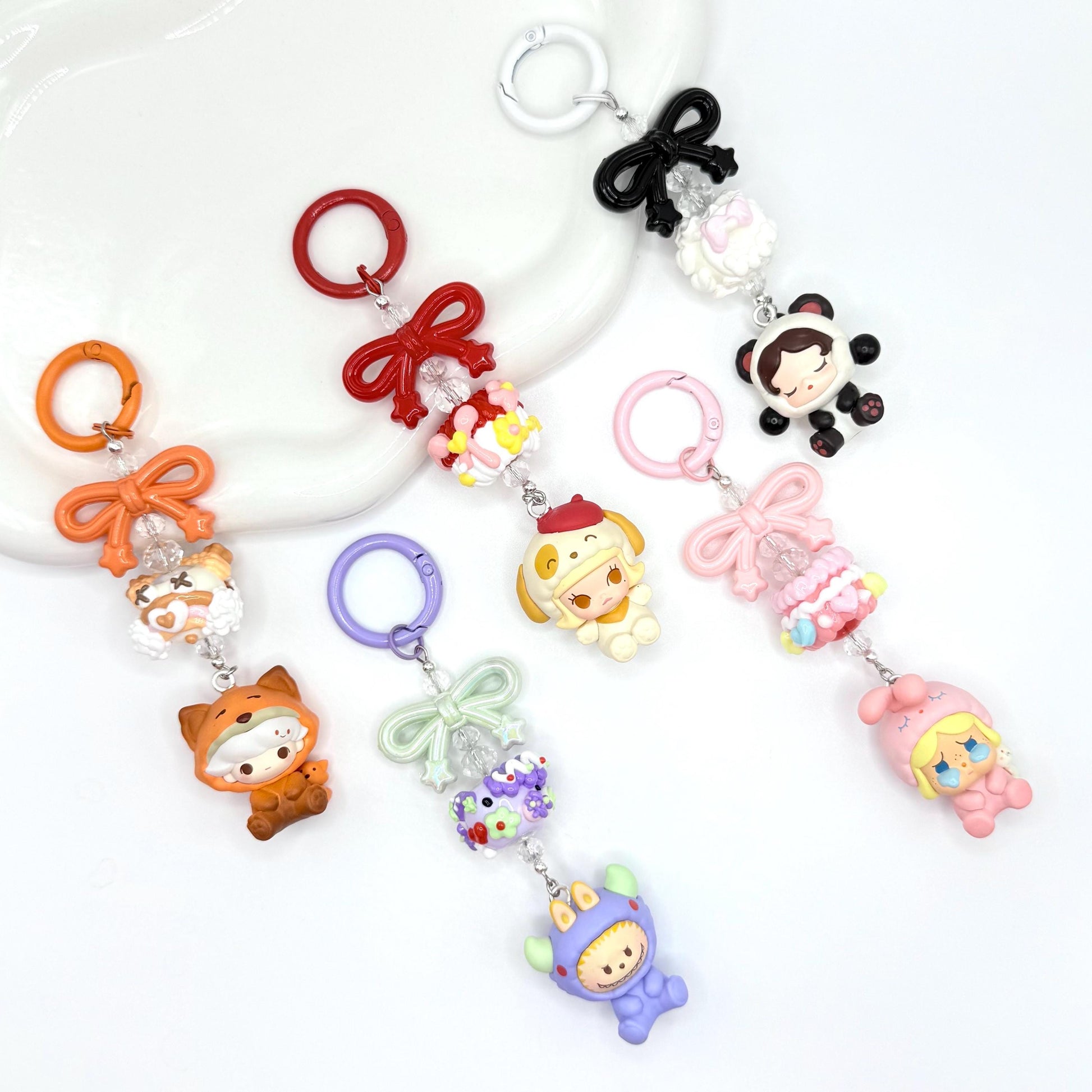Pajama Party Series Authentic Pop Bean Hand Painted Bead Keychain | Bag charm | Phone charm | Handmade Beads | Popmart Bead