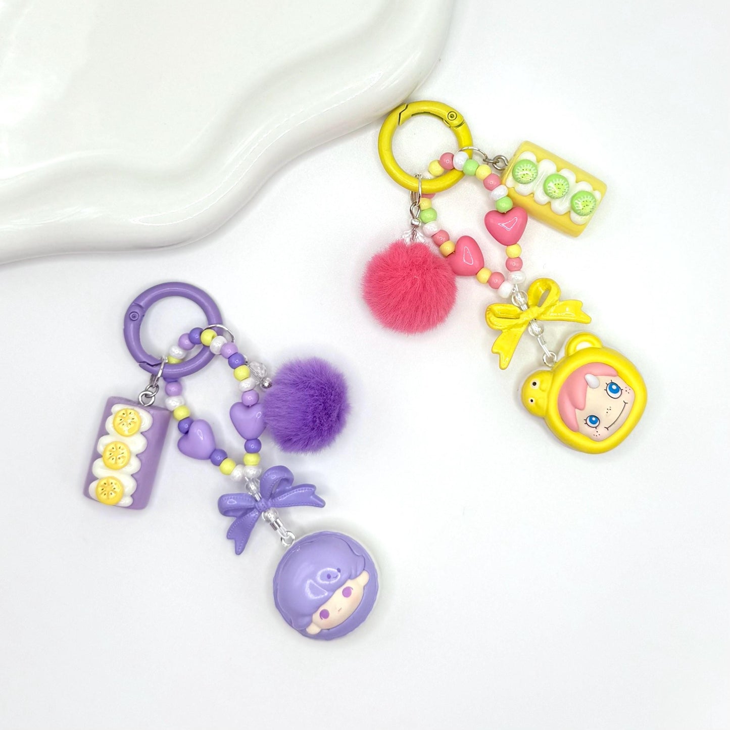 Macaron Dessert Series Authentic Pop Bean Hand Painted Bead Keychain | Bag charm | Phone charm | Handmade Beads | Popmart Bead