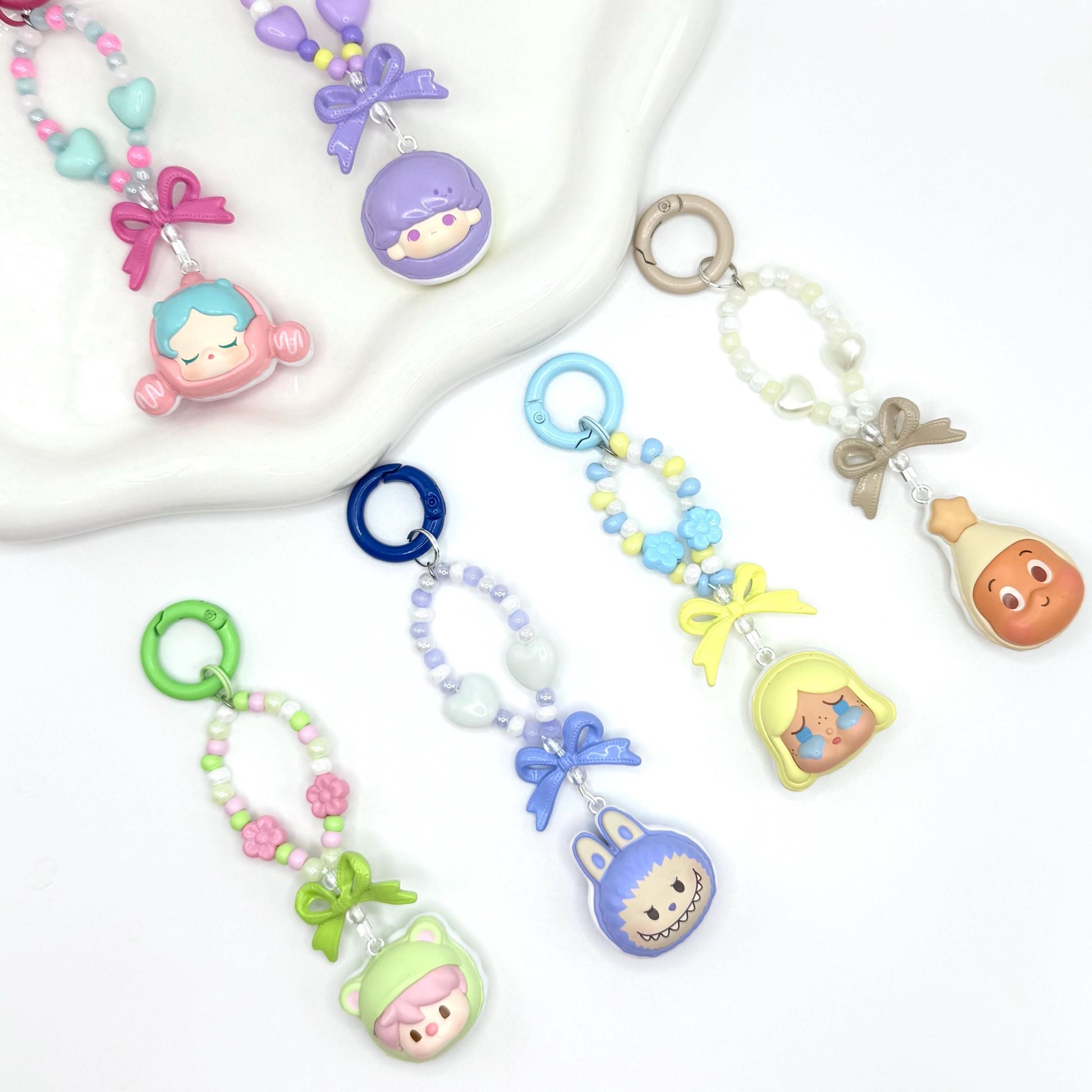 Macaron Dessert Series Authentic Pop Bean Hand Painted Bead Keychain | Bag charm | Phone charm | Handmade Beads | Popmart Bead