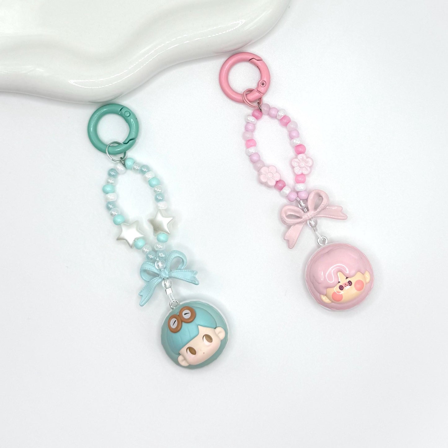 Macaron Dessert Series Authentic Pop Bean Hand Painted Bead Keychain | Bag charm | Phone charm | Handmade Beads | Popmart Bead