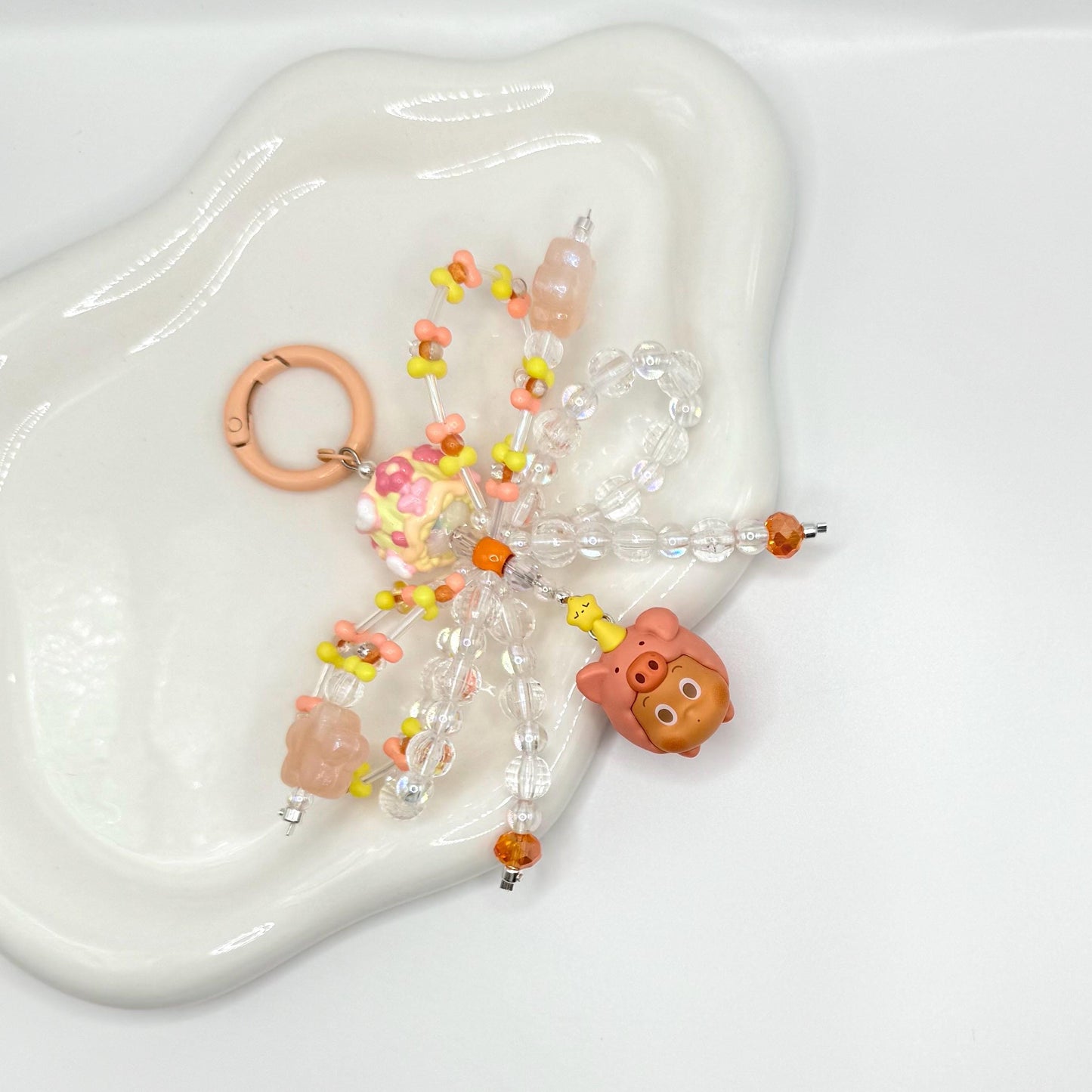 Pajama Party Series Authentic Pop Bean Hand Painted Bead Keychain | Bag charm | Phone charm | Handmade Beads | Popmart Bead