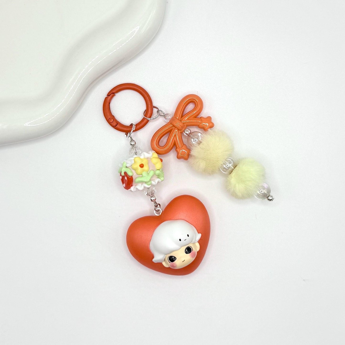 Dimoo Heart Mini Figure Double Strands Keychain | Bag Charm
