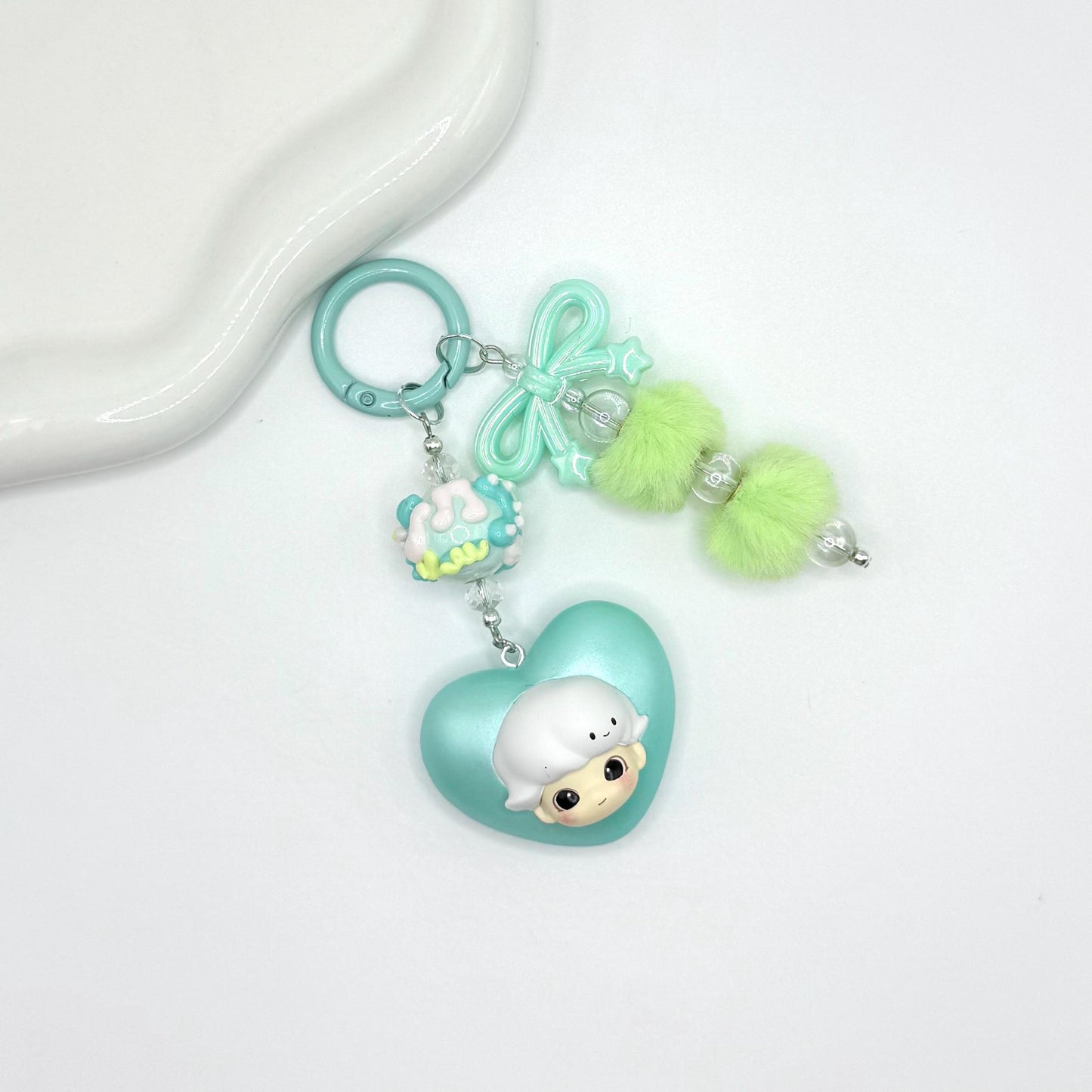 Dimoo Heart Mini Figure Double Strands Keychain | Bag Charm