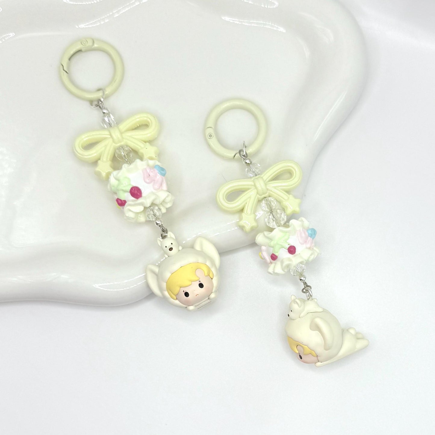 Pajama Party Series Authentic Pop Bean Hand Painted Bead Keychain | Bag charm | Phone charm | Handmade Beads | Popmart Bead