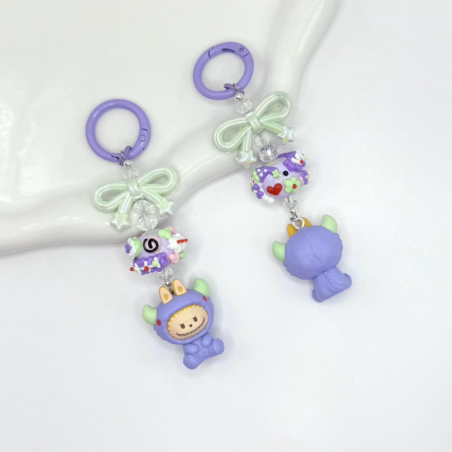 Pajama Party Series Authentic Pop Bean Hand Painted Bead Keychain | Bag charm | Phone charm | Handmade Beads | Popmart Bead