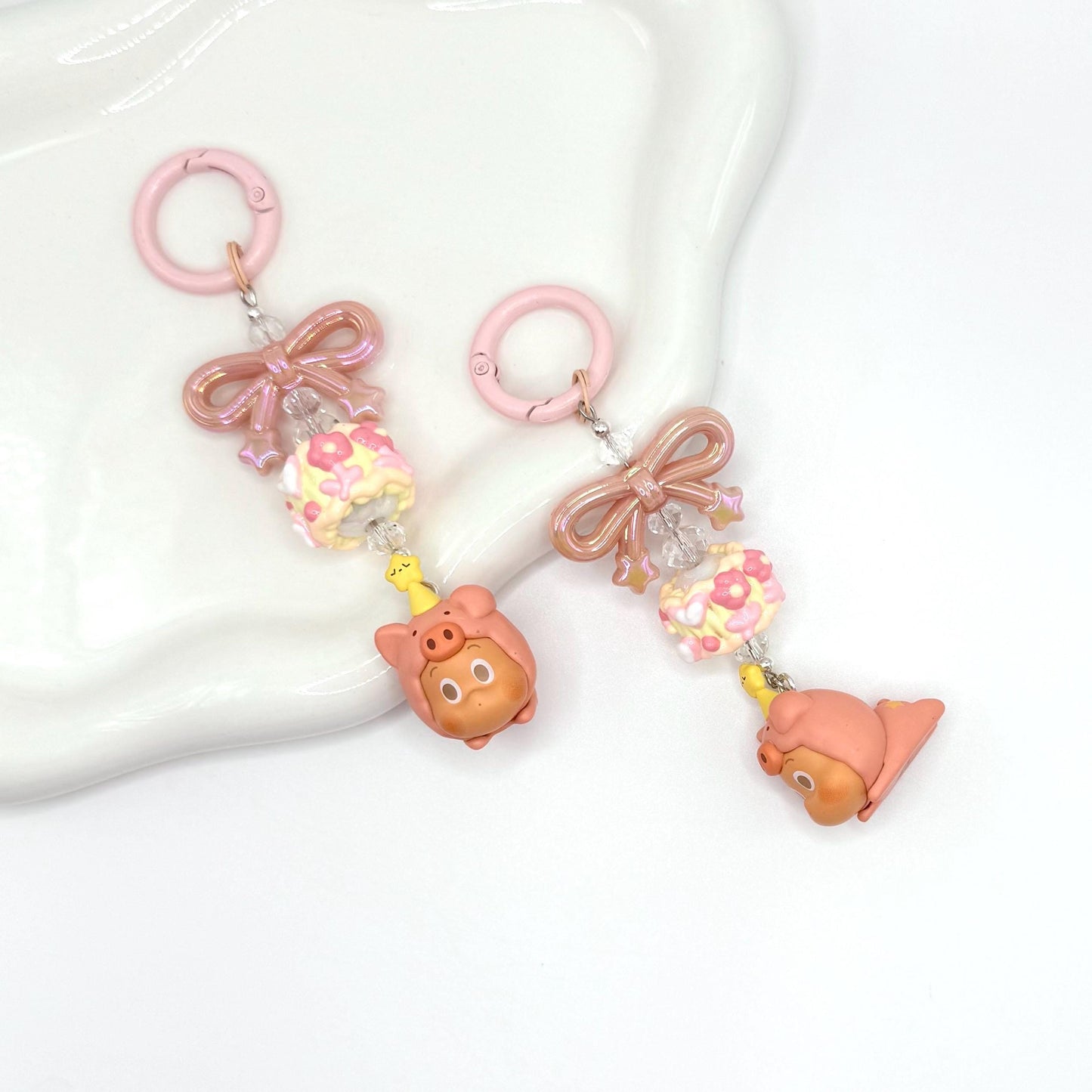 Pajama Party Series Authentic Pop Bean Hand Painted Bead Keychain | Bag charm | Phone charm | Handmade Beads | Popmart Bead