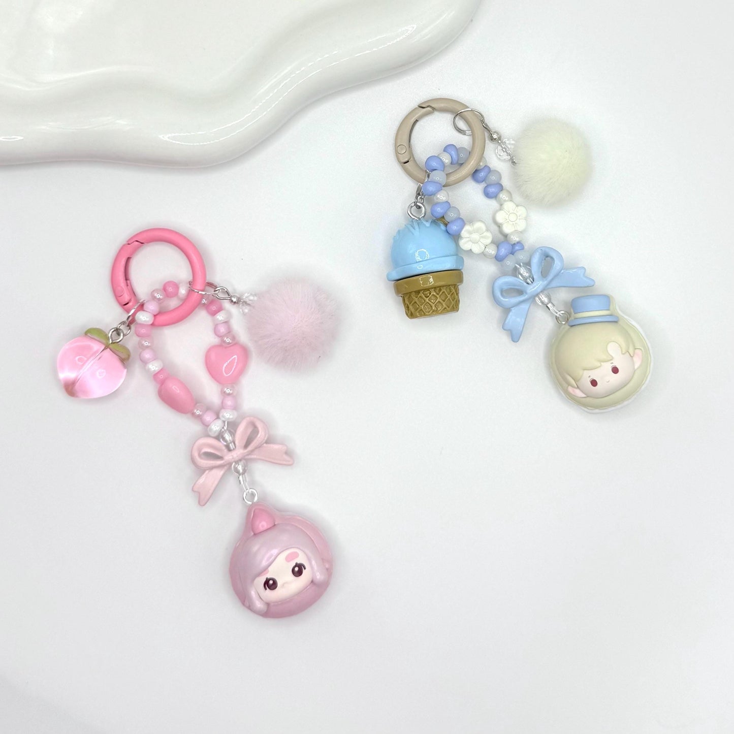 Macaron Dessert Series Authentic Pop Bean Hand Painted Bead Keychain | Bag charm | Phone charm | Handmade Beads | Popmart Bead