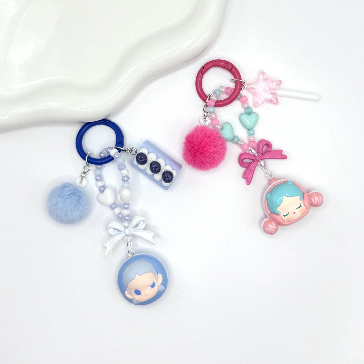 Macaron Dessert Series Authentic Pop Bean Hand Painted Bead Keychain | Bag charm | Phone charm | Handmade Beads | Popmart Bead