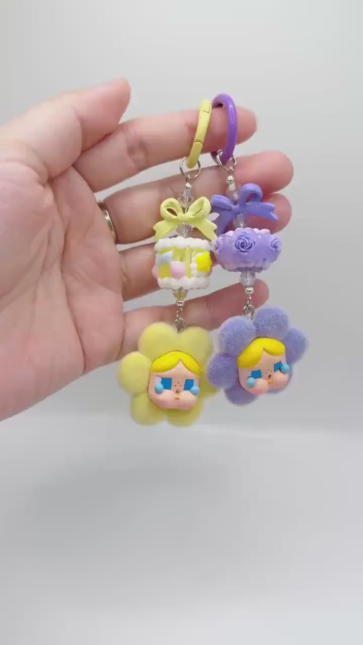 CryBaby Fuzzy Flower Mini Figure Keychain | Bag Charm